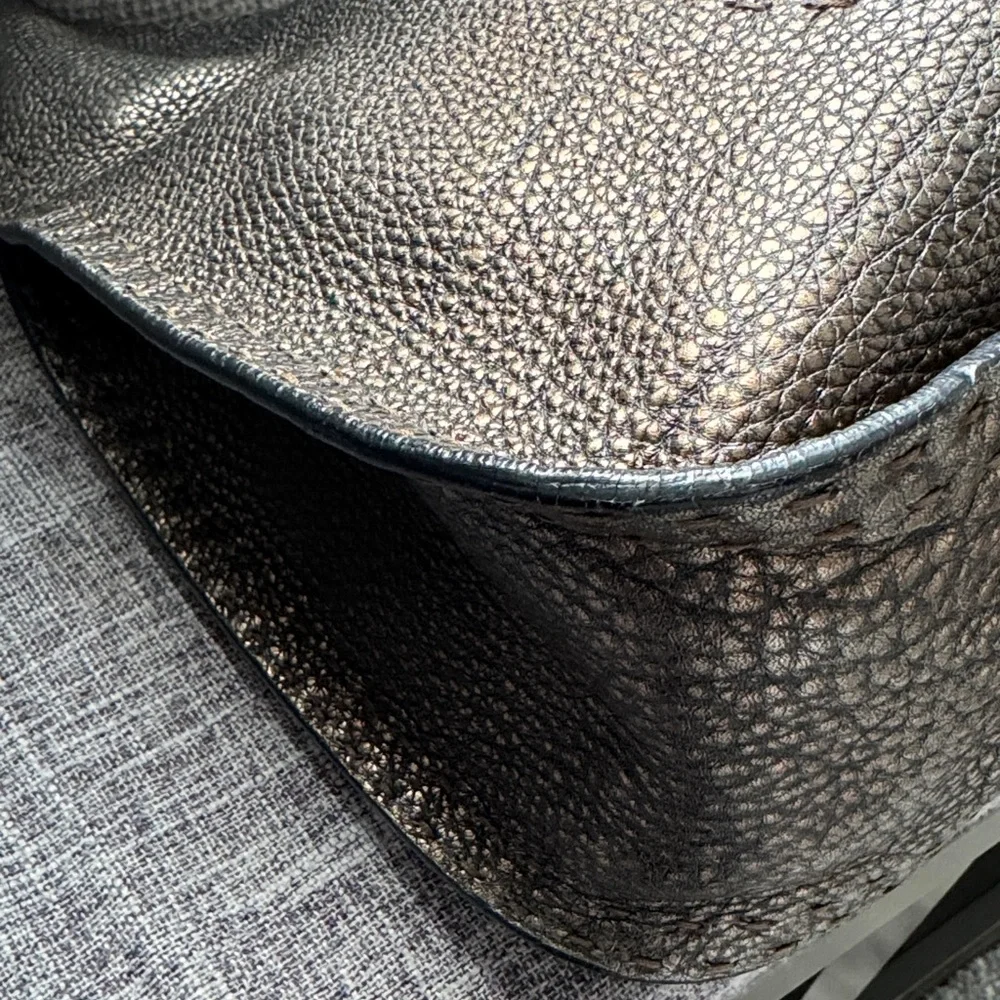 Fendi Selleria Leather Textured Hobo Bag w/ Braided Handle & Zipper Closure
